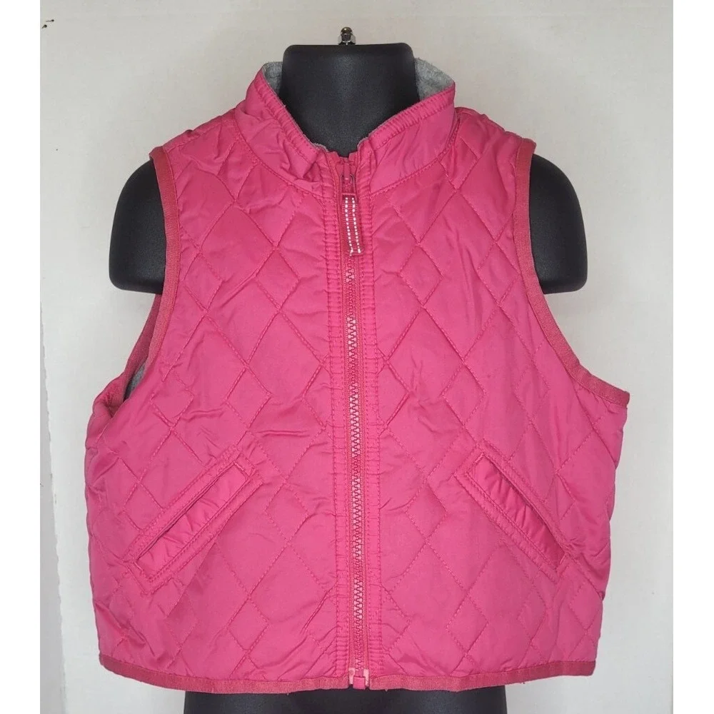 Girl's Baby GAP Pink Quilted‎ SL Winter Vest Size 4T Snow